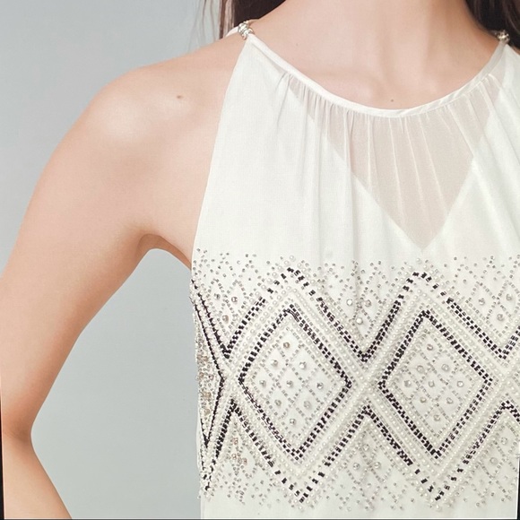 NWT WHBM Beaded Dressy Sheer Top.. Size XS - Picture 4 of 15
